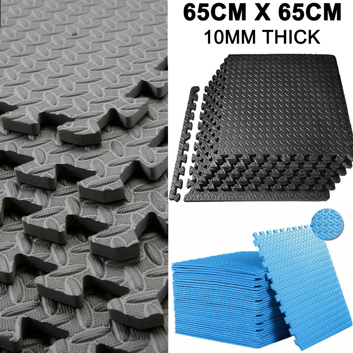 Extra Thick Interlocking Soft Foam Floor Mats EVA Rubber Yoga Tiles Gym