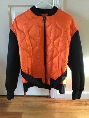 bomber jacket black orange