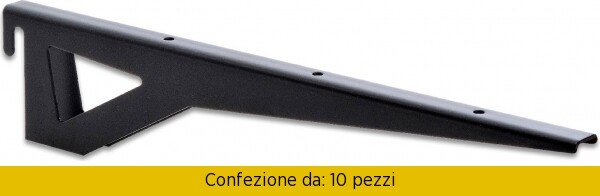 Manzoni Mensola Nera cm 22 628 Pezzi 10 Metal Minuterie 628/22 FVN