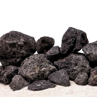 Aquarium Natursteine Lavastein schwarz 15 Kg Mix Größe S bis XL Steine Deko Lava