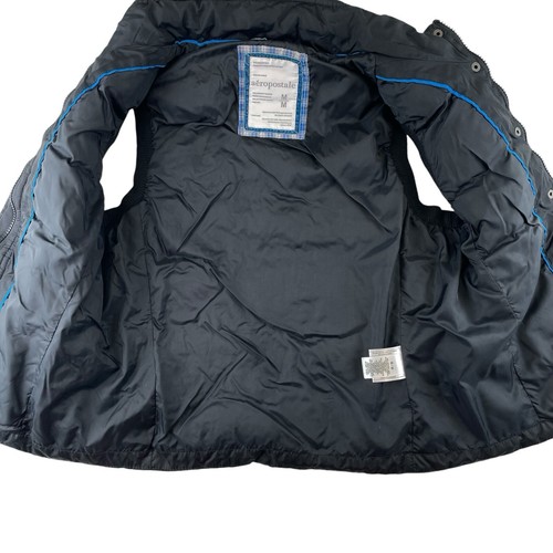 Aeropostale Puffer Vest Womens M Black Full Zip Snap Buttons Hiking Outdoors - Picture 2 of 13