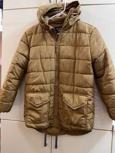 The Childrens Place Puffer Jacket Boys Kids Size L/G 10-12 Khaki Color