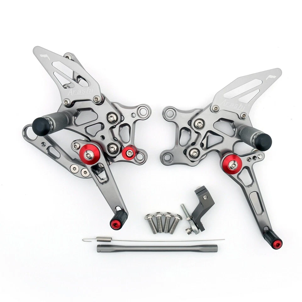 CNC Racing Footrest Rearsets Rear Set Foot pegs For Aprilia RSV4 2009-2012 Gray - Изображение 2 из 4