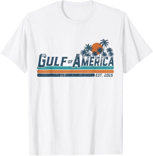 Retro Gulf Of USA America Est 2025 American Flag Gulf Mexico unisex Shirt
