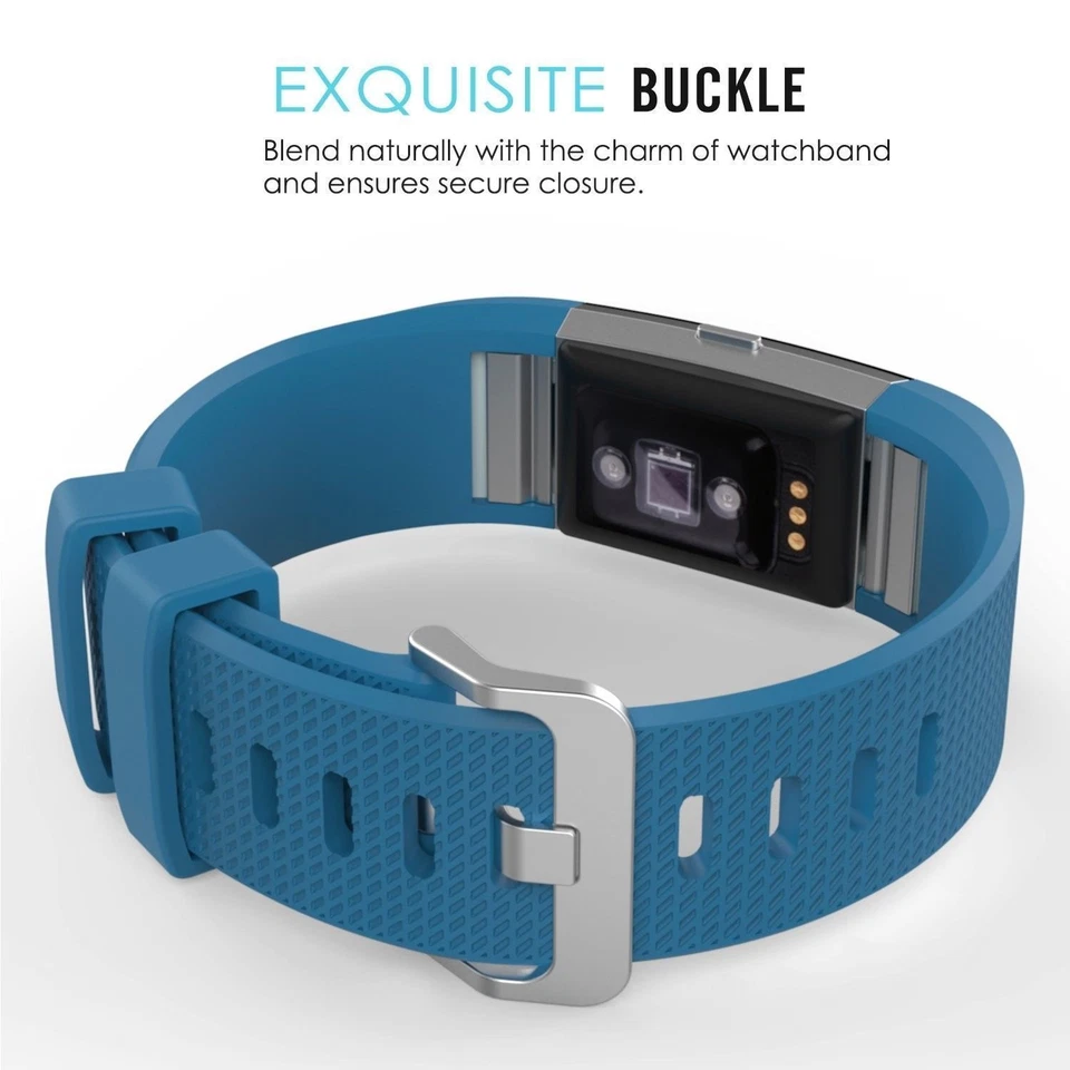 Replacement Silicone Rubber Band Strap Wristband Bracelet For Fitbit CHARGE 2 - Image 4 of 4