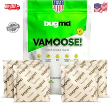 BugMD Vamoose - Rodent Pouches (4 Pack), Plant-Powered Rat..