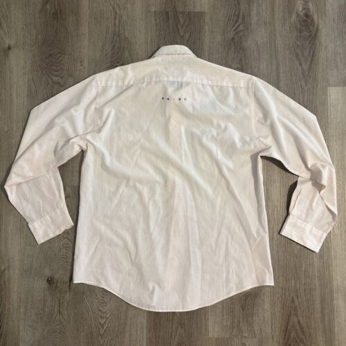 Mili Designs Womens Shirt M Large Embroidered Flowers Striped Button Up - Picture 10 of 11