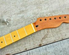 21 T MAHOGANY ON MAPLE 25.5 SCALE GUITAR NECK REPLACEMENT STEEL FRETS DIY NECK
