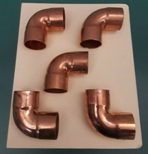 1-5/8" OD CxC Copper 90° Elbow Short Radius 5pc for HVAC NEW