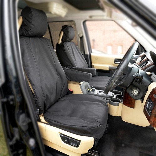 FITS LAND ROVER DISCOVERY 3 SEAT COVERS FRONT TAILORED (2004-2009) BLACK 191 - Picture 14 of 24