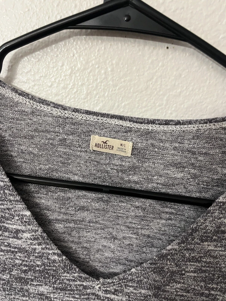 Suéter Poncho Hollister Frinche-Hem - Talla M/L - Gris jaspeado Foto 2 de 4