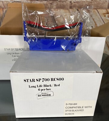 6-Pack Black/Red Ribbon For Star Micronics SP700, SP712, SP742 – 0980720 Compatible