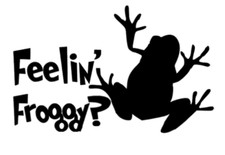 Vinyl Car Decal Sticker - "Feelin' Froggy " frog amphibian toad mario