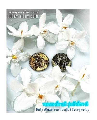 Amulet Talisman Lucky Rich Coin Billionaire Ajan O Protection Fortune Money Thai - Picture 4 of 8