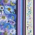 BTY TT BUTTERFLY DREAMS Floral Stripe Plum Print 100% Cotton Quilt Fabric Yard