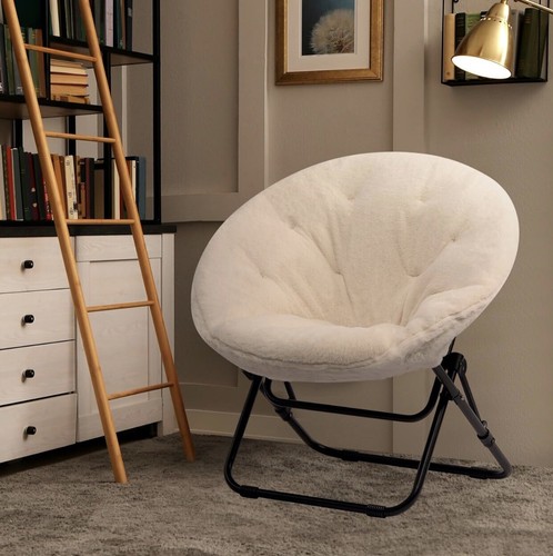 HollyHOME Accent Chair Plush Moon Chair Round Chair Saucer Chair - Picture 4 of 8