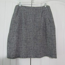 Lands End Ponte Knit Skirt Womens size 12 Blue Variegated Short Stretch Pockets