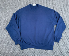 VTG 90s Chalk Line Solid Crewneck Sweatshirt Adult XL Dark Blue Blank USA Made