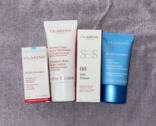 4x Clarins Lot; SOS Primer; Body Lotion; Moisturizer; Eye Mask