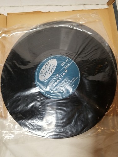 Vintage 1956 A Complete Language Course LIVING ITALIAN RPM Records Broken Box - Picture 9 of 9