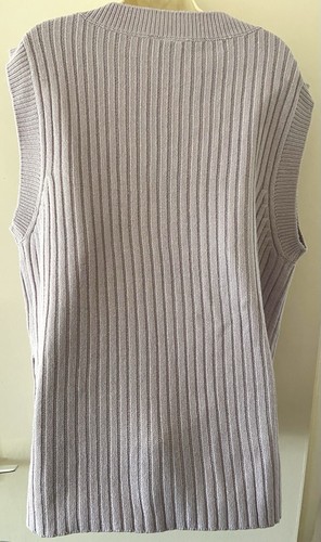 Chaleco Suéter DIVIDIDO by H&M Mujer Púrpura Tejido Acanalado Cuello en V TALLA L De Gran Tamaño - Imagen 5 de 8