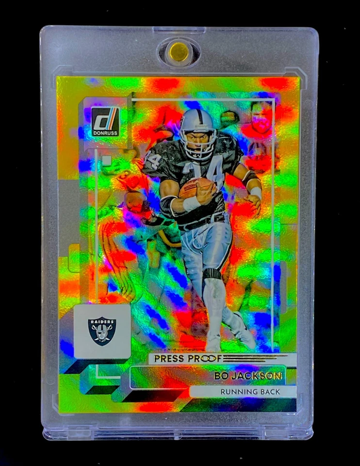 BO JACKSON RAINBOW REFRACTOR GOLD PRIZM SP Parallel Panini Donruss RAIDERS - Image 2 of 4