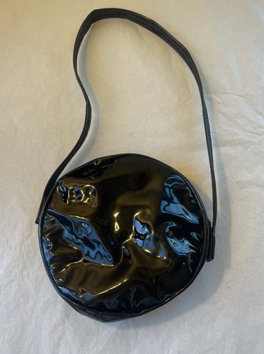 VTG Raggedy Ann Face Round Plastic Zip Top Shoulder Bag 7X7 - Picture 3 of 6