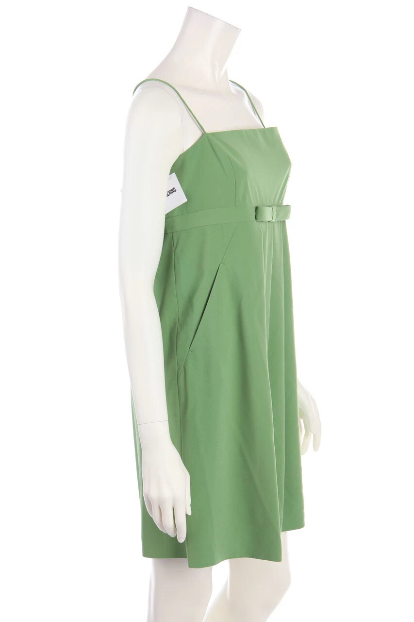 MOSCHINO CHEAP AND CHIC Abito Babydoll Fiocco I 44 = D 40 verde NUOVO