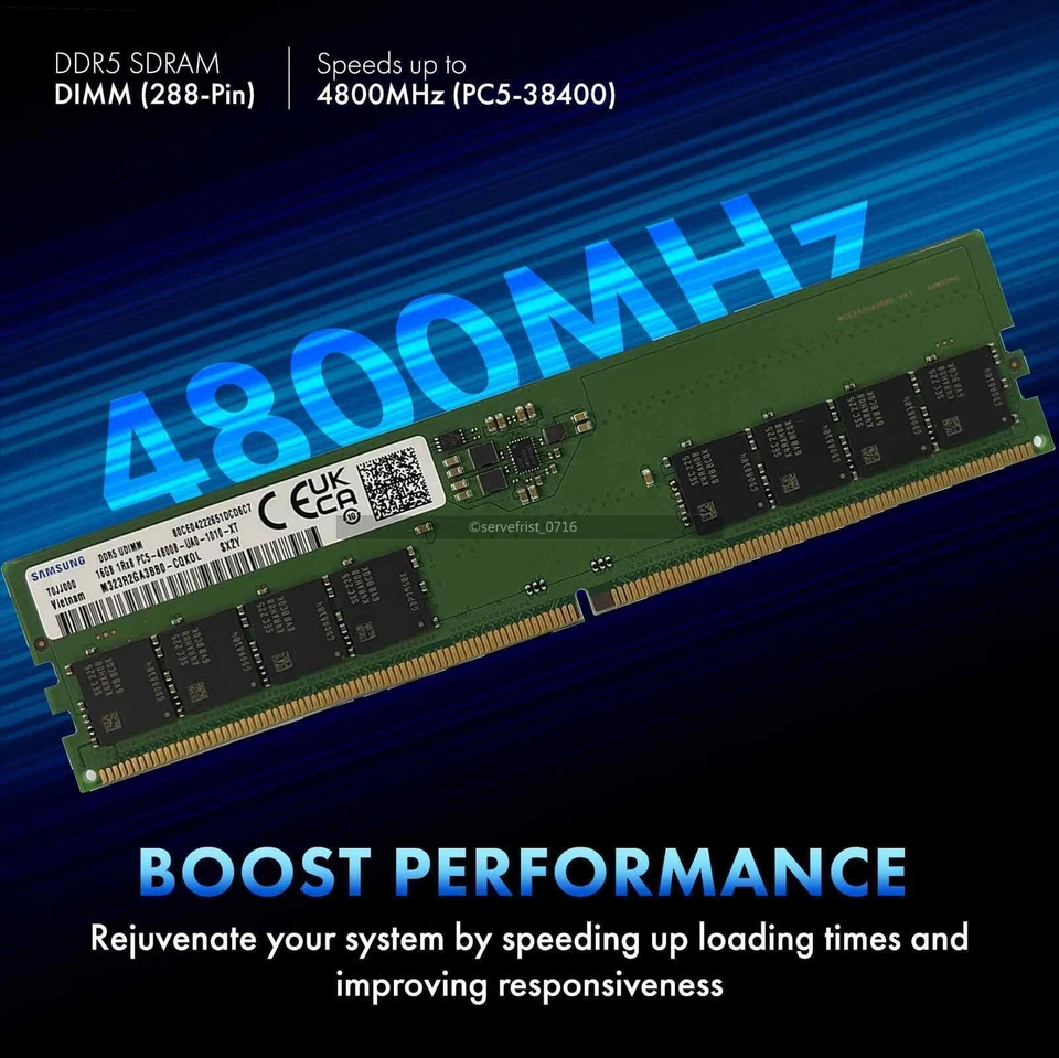 Samsung 8GB/16GB/32GB RAM PC5-38400 DDR5-4800 DIMM Memory 288pin for Desktop lot - Image 2 of 4