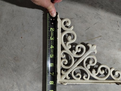 4 Off white Cream Ornate Cast Wrought Iron Wall shelf corner Brackets Old House - Picture 17 of 18
