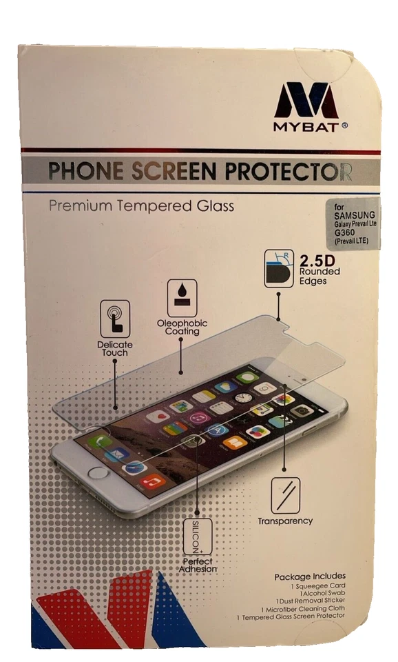 Protector de Pantalla de Cristal Templado MyBat para Samsung Galaxy G360 Prevail LTE, Transparente Foto 2 de 4