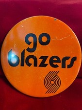 NBA Basketball 1970s PORTLAND TRAILBLAZERS Go Blazers Lapel Pin Button 3.5