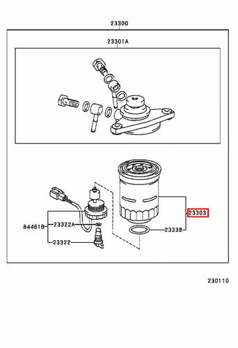 Genuine LandCruiser 80 Series Prado 90 120 Series 1HD 1HZ 1KZ 3L 1KD Fuel Filter - Picture 11 of 20