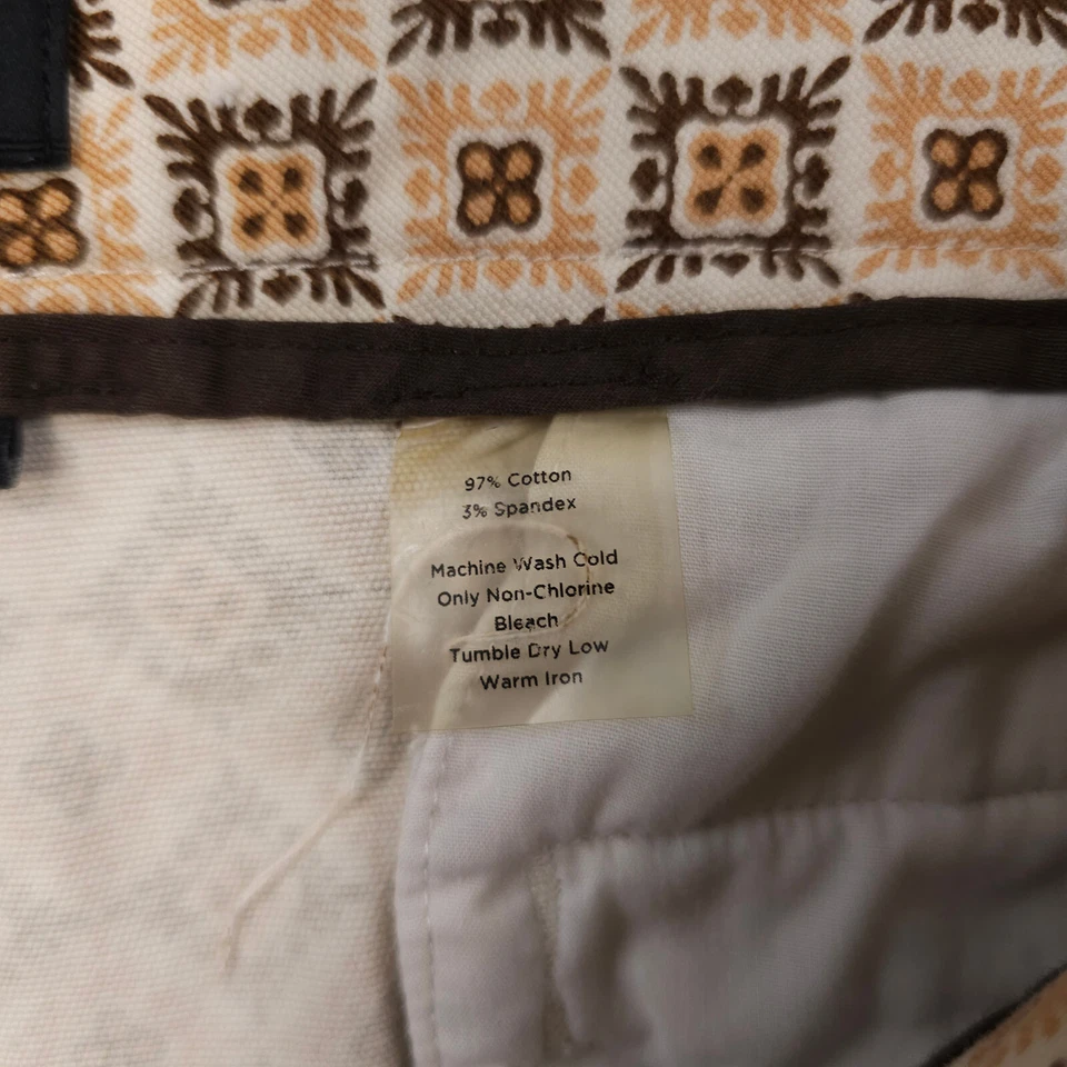 Pantalones Cortos Talbots Para Mujer 14 Marrón Geo Pellizco Plisado Bermudas Algodón Elastizado Informal 9" Foto 4 de 4