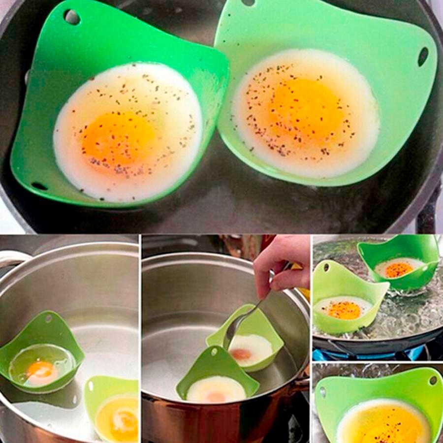 Silicone Egg Poachers Poaching Poach Pods Kitchen Buy 1 or More Blue