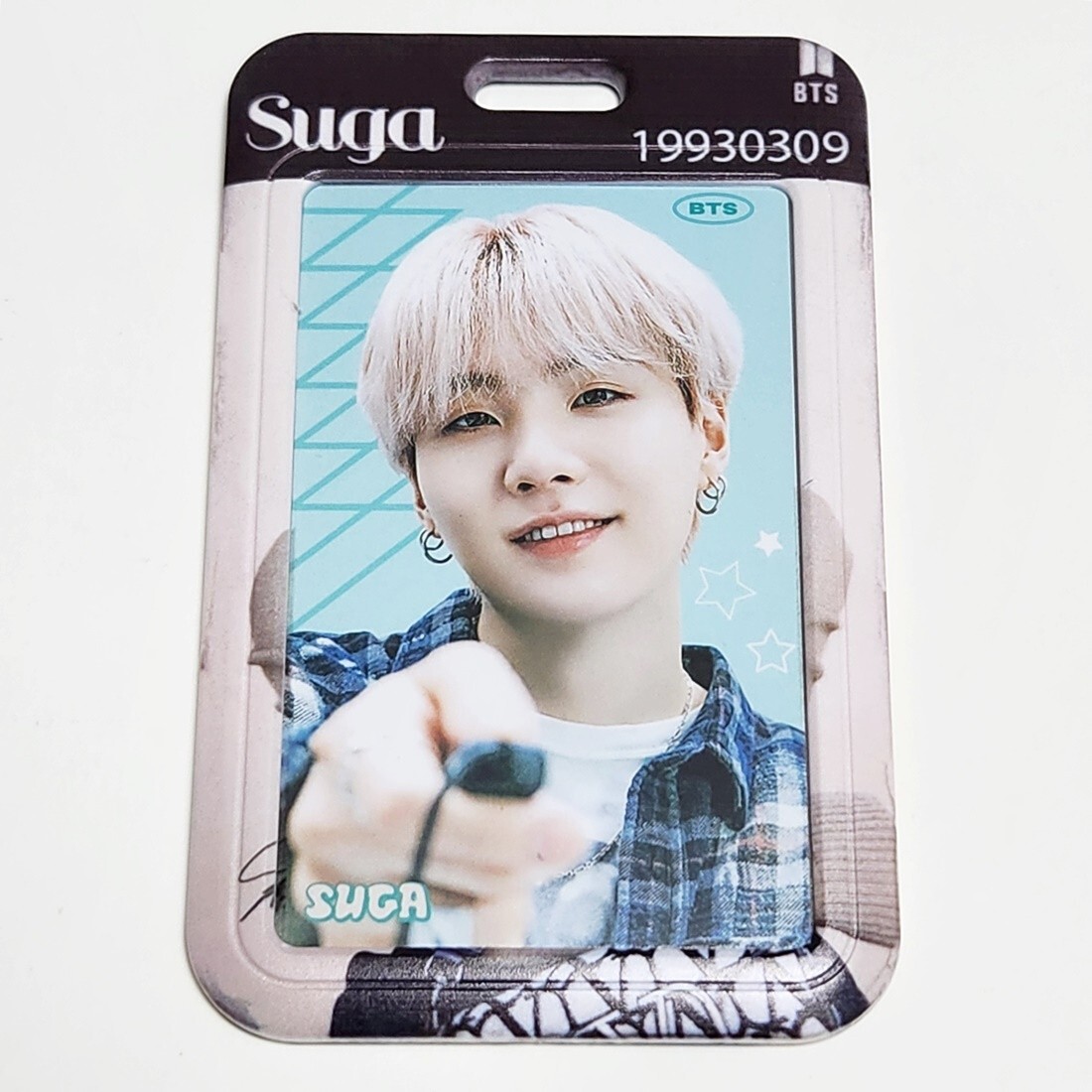 BTS Suga Photocard Keychain Holder Kpop Merch Size 3.8x2.7 in | eBay