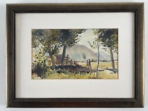 Original Early 20th Century South African Water colour Painting Mounted &amp;Framed 
