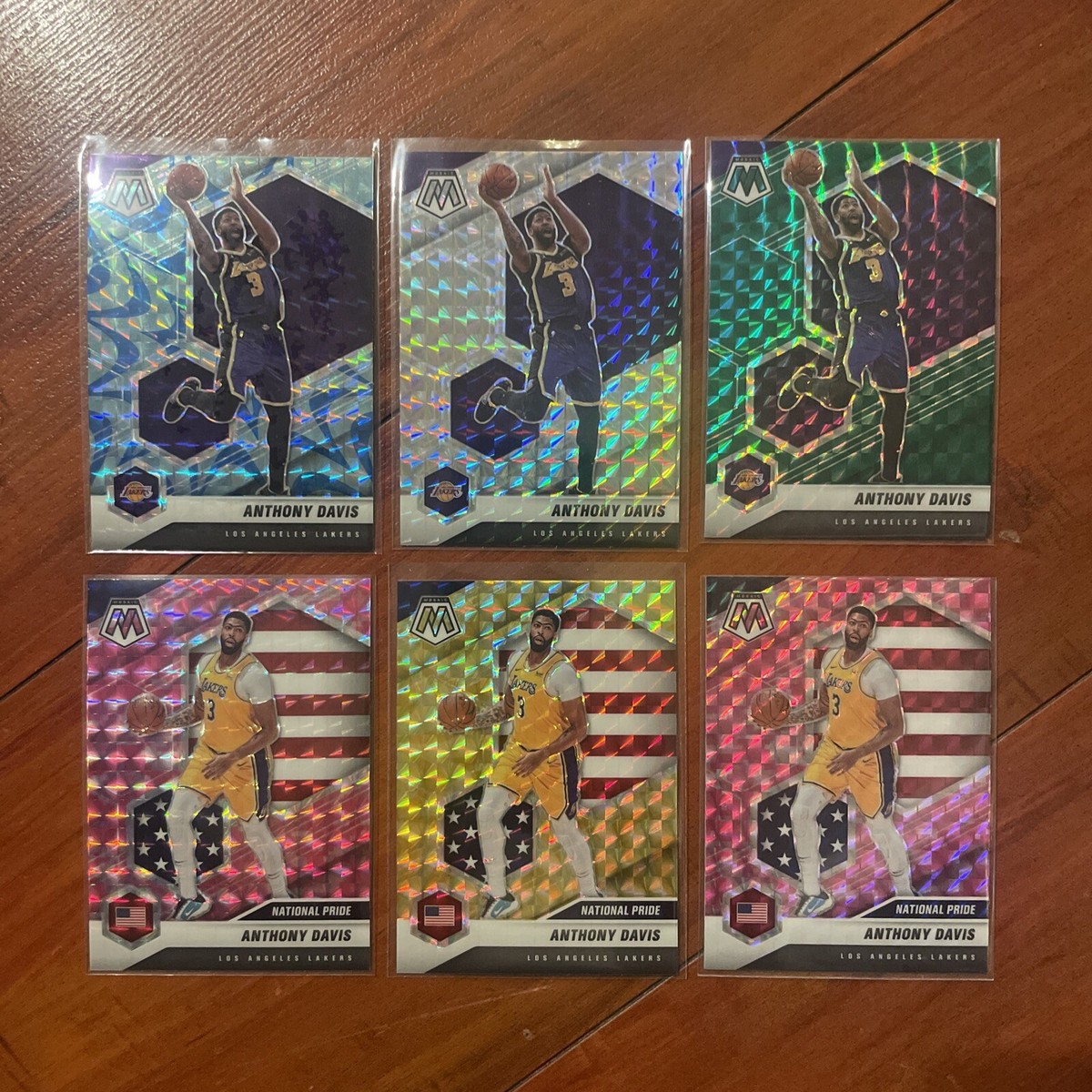 6) ANTHONY DAVIS All Prizm 🔥 2020-21 Mosaic Blue Silver #141 Pink