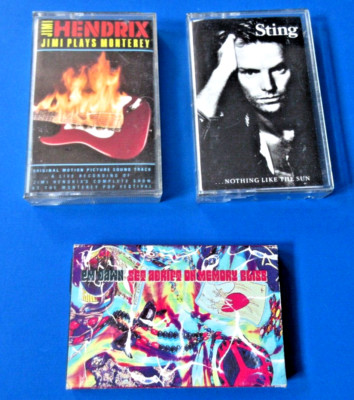 Lot of 3 Jimi Hendrix Jimi Plays Monterey, Sting and PM Dawn Cassette
