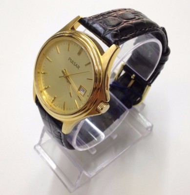 NEW Pulsar PXD700 Mens Watch Gold Tone Dress Watch Champagne Dial 