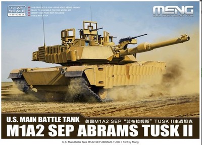 MENG 72-003 1/72 US M1A2 SEP Abrams Tusk II Main Battle Tank Iraq Afghansitan
