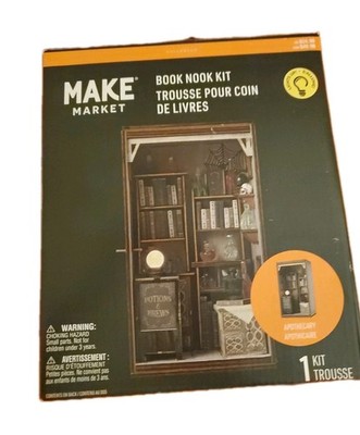 Make Market DIY Book Nook Kit Apothecary Theme with Light | Mini Bookshelf Decor