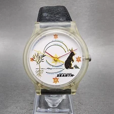 Citizen Idemitsu super Zearth Watch Men 34mm White Dial Clear Round New battery