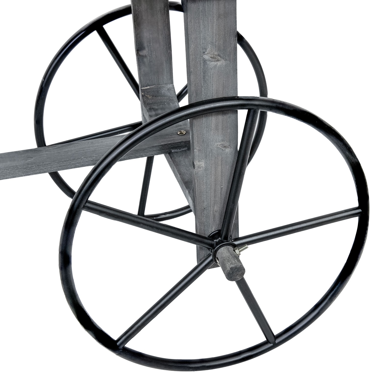 Rustic, Vintage Flower Cart Display Stand with Wheels - Gray by Sunnydaze