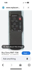 SONY VTR-RMT-708 Remote Control TV DVD VCR CD Stereo Camera Camcorder