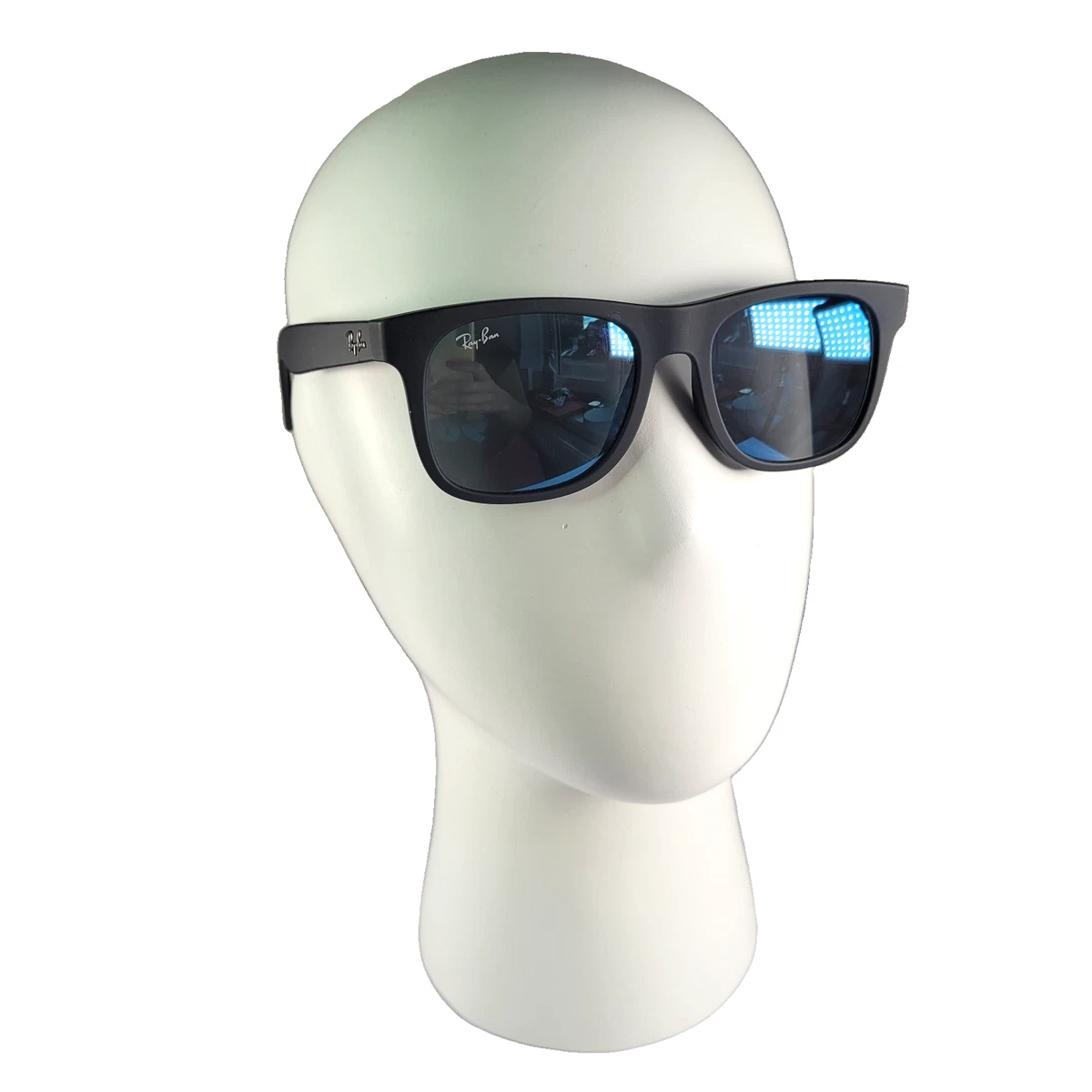 Ray-Ban Junior Justin RJ9069S 7028/55 Kinder Sonnenbrille schwarz blau verspiegelt 48mm