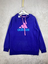 adidas Hoodie Pullover Jumper Size XL Womens Blue Long Sleeve Sweatshirt Casual