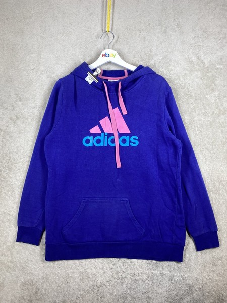 adidas Hoodie Pullover Jumper Size XL Womens Blue Long Sleeve Sweatshirt Casual
