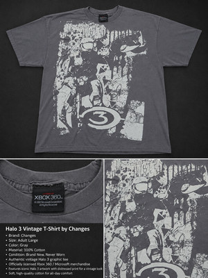 Halo 3 Vintage Xbox 360 T-Shirt   Adult Large   Changes   Brand New