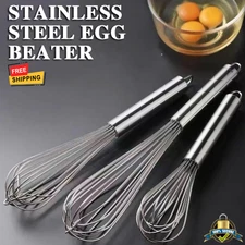 1 pc Stainless Steel Manual Egg Beater Hand Whisk Mixer Baking Cream Mixing Tool
